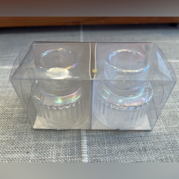 Other - Clear Iridescent tapered candle holders